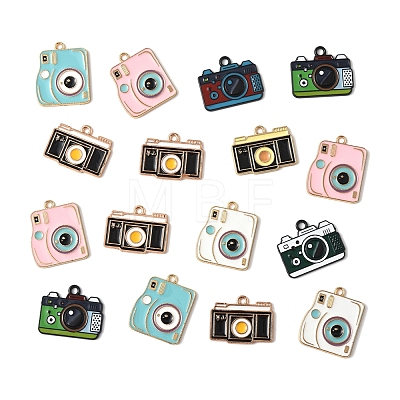 25Pcs 8 Styles Alloy Enamel Pendants ENAM-FS0003-13-1