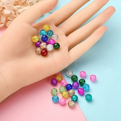 360Pcs 12 Colors Spray Painted Crackle Glass Beads Strands CCG-YW0001-12-1