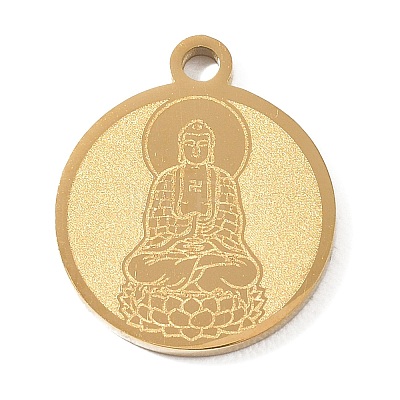 Buddhist 304 Stainless Steel Pendants SA-CBAE30B-02B-G-1