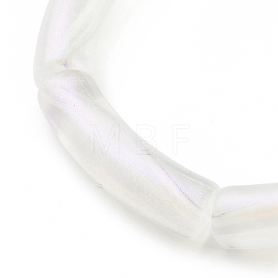 Acrylic Curved Tube Chunky Stretch Bracelet for Women BJEW-JB08122-1