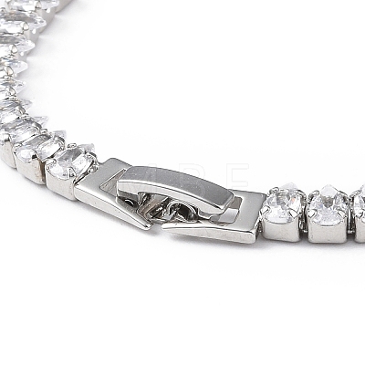 Cubic Zirconia Tennis Bracelet BJEW-L652-24P-02-1