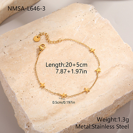 Ocean 304 Stainless Steel Link Chain Anklets WG96EF4-03-1