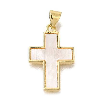 Brass Shell Pendants X-KK-R002-01G-1