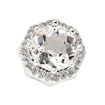 Brass Micro Pave Cubic Zirconia Beads KK-D408-11S-01A-1