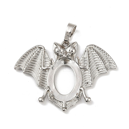 Brass Pendant Cabochon Settings KK-S521-17C-P-1