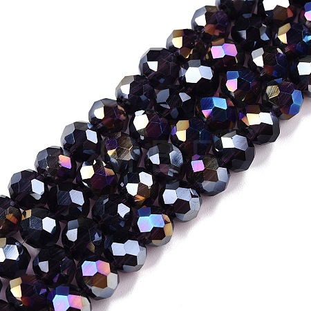 Electroplate Glass Beads Strands X-EGLA-A044-T6mm-B15-1