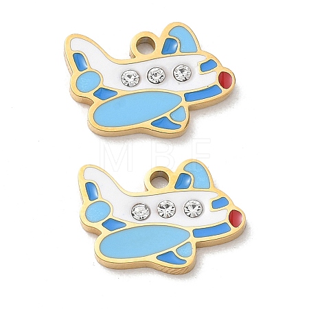 304 Stainless Steel Enamel Pendants SA-CBA7876-10G-1