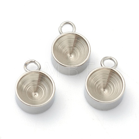 Tarnish Resistant 202 Stainless Steel Pendant Rhinestone Settings STAS-F266-21D-P-1