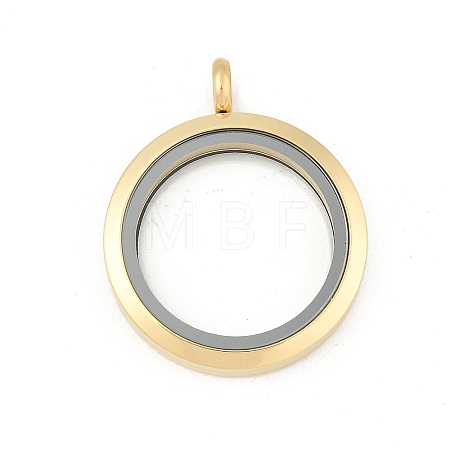 304 Stainless Steel Floating Locket Pendants STAS-E443-41G-02-1
