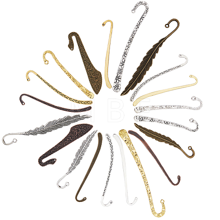 20Pcs 20 Styles Tibetan Style Alloy Bookmarks TIBE-SC0001-97-1