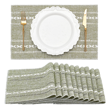10Pcs Linen Cotton Heat Insulation Coasters AJEW-GO0005-54B-1