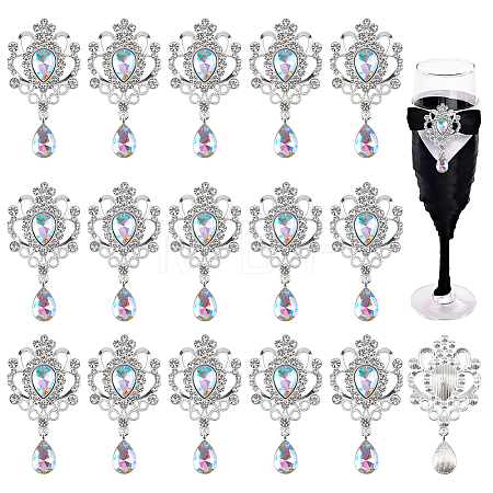 16Pcs Alloy Rhinestone Cabochons FIND-FG0005-55A-1