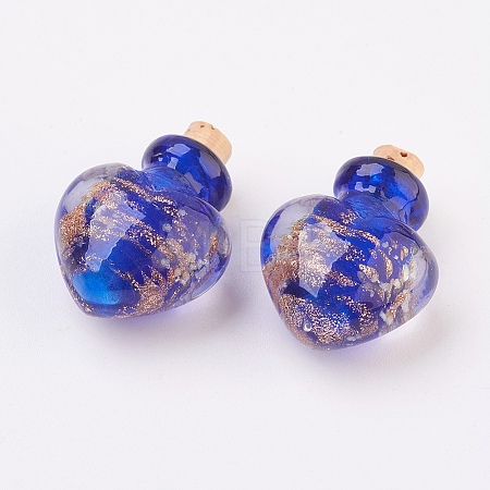Handmade Luminous Lampwork  Perfume Bottle Pendants LAMP-P044-K03-1