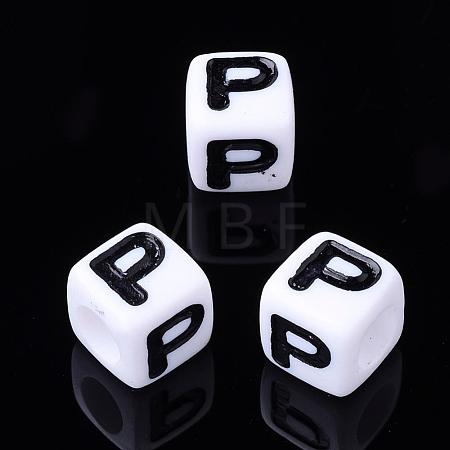 Letter Acrylic Beads PL37C9129-P-1