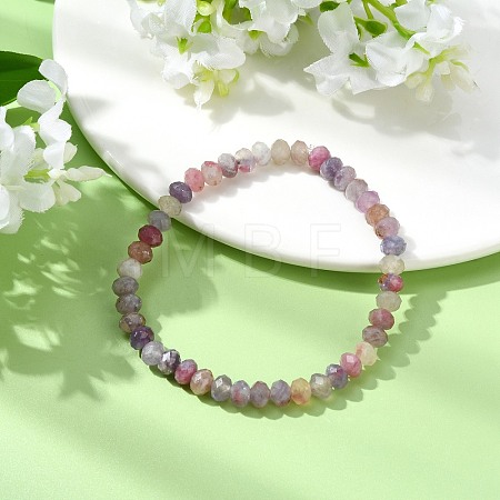 Natural Plum Blossom Tourmaline Beaded Stretch Bracelets for Women BJEW-JB13921-1
