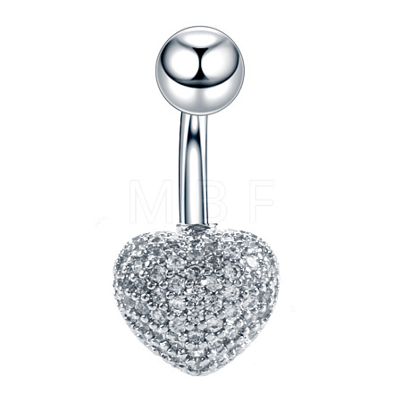 Clear Cubic Zirconia Belly Button Rings WG9960A-09-1