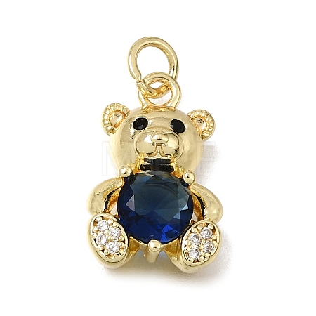Brass Micro Pave Colorful Cubic Zirconia Pendants CU-L001-18G-06-1