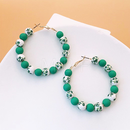 Porcelain Hoop Earrings FS-WG8AF2D-03-1