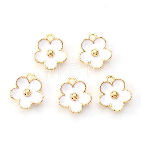 Light Gold Plated Alloy Enamel Pendants X-ENAM-R136-16A-1