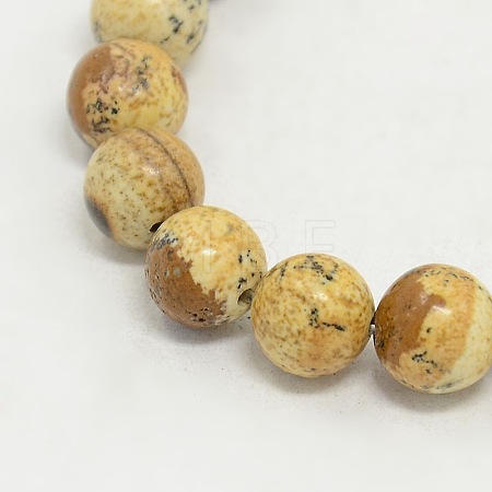 Picture Jasper Round Beads Strands X-G-GSR8mmC016-1