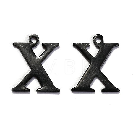 304 Stainless Steel Alphabet Charms STAS-H122-X-EB-1