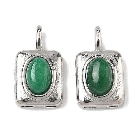 Dyed Natural White Jade Rectangle with Oval Charms STAS-L022-516P-02-1