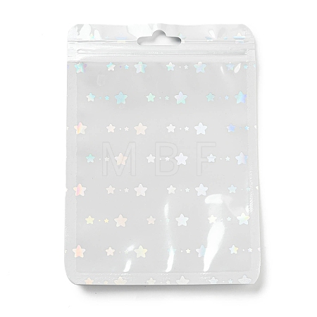 Rectangle Glitter Holographic Plastic Yin-yang Zip Top Gift Bags OPP-E004-01B-A02-1