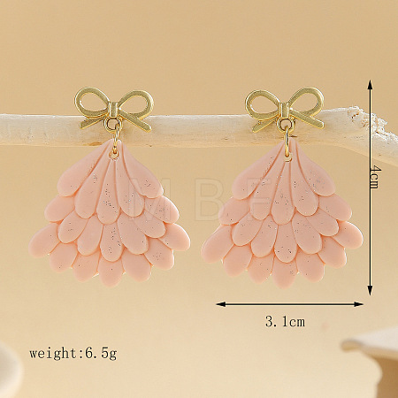 Christmas Tree Polymer Clay Dangle Stud Earrings FS-WGEB455-01-1