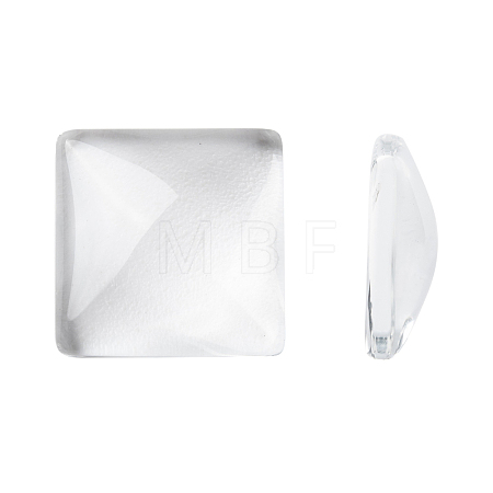 Transparent Clear Glass Square Cabochons GGLA-A001-15mm-1