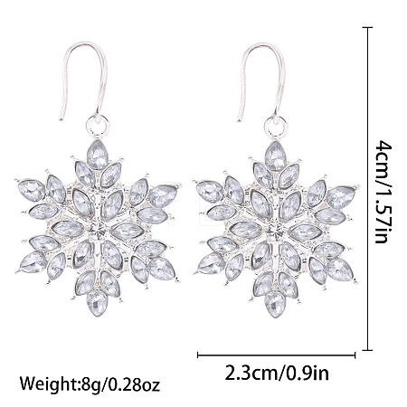 Christmas Alloy Rhinestone Stud Dangle Earrings FS-WG10992-28-1