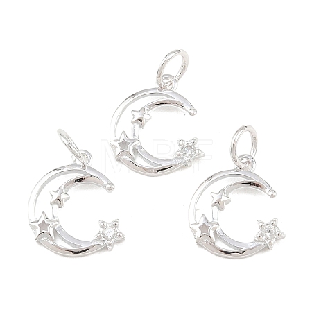 925 Sterling Silver Pave Clear Cubic Zirconia Charms STER-A049-08A-S-1