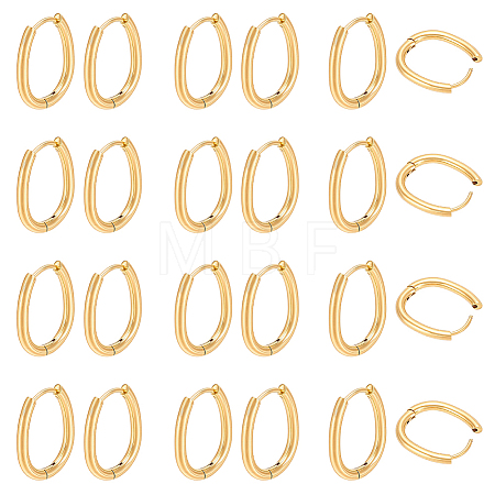 12 Pairs 202 Stainless Steel Huggie Oval Hoop Earrings EJEW-UN0003-37-1