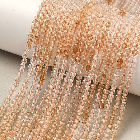 Heated Natural Citrine Beads Strands G-Q002-B04-04-1