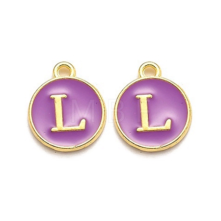 Golden Plated Alloy Enamel Charms ENAM-Q437-12L-1