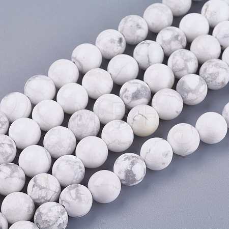 Natural Howlite Round Bead Strands X-G-I107-8mm-1
