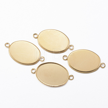 Ion Plating(IP) 304 Stainless Steel Cabochon Connector Settings X-STAS-H394-A-01G-1