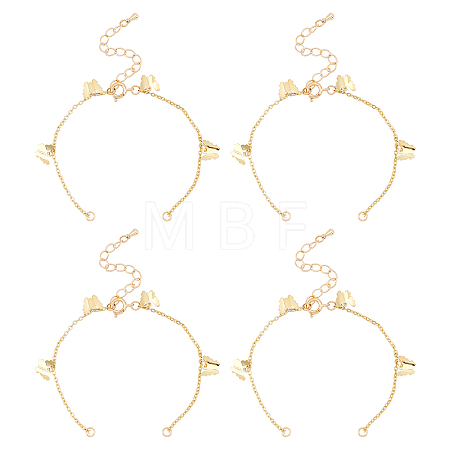 10Pcs Brass Curb Chains Bracelet Making AJEW-UN0001-19-1