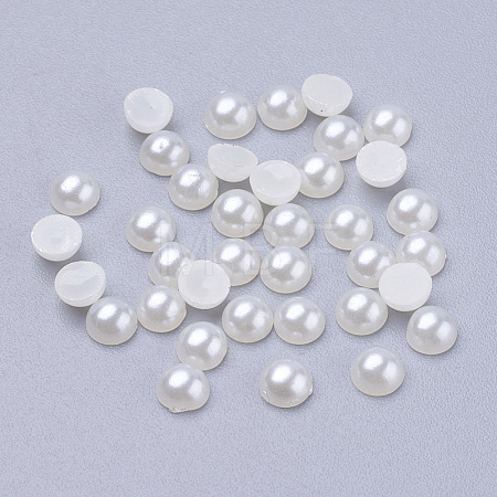 4MM Half Round Acrylic Cabochons Nail Art Gem Decorations X-OACR-H001-3-1