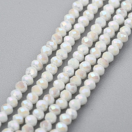 Electroplate Glass Beads Strands GLAA-F079-A-AB02-1