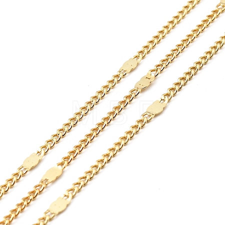 Rack Plating Brass Curb Chains KK-E015-04G-1