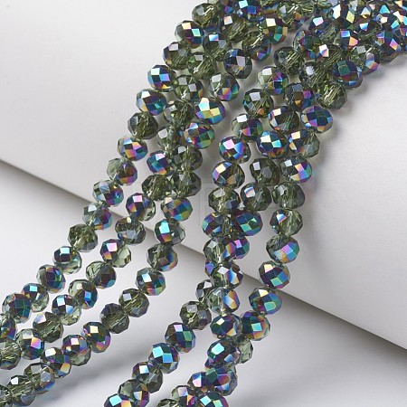 Electroplate Transparent Glass Beads Strands EGLA-A034-T6mm-Q17-1