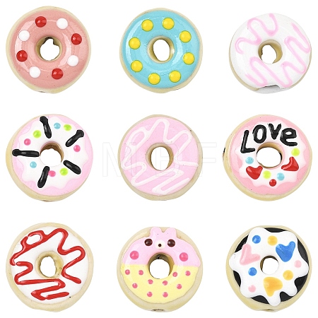 9Pcs 9 Styles Handmade Porcelain Enamel Beads PORC-YW0001-83-1