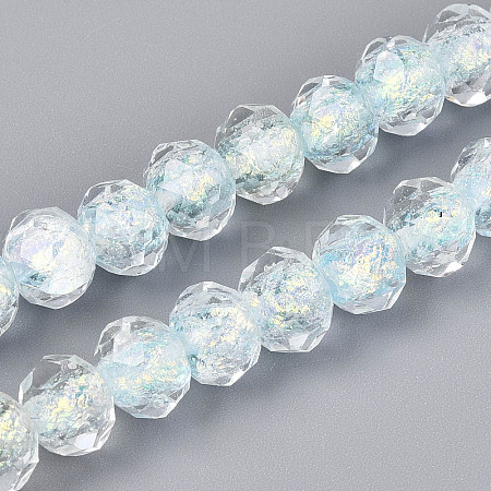 Handmade Foil Lampwork Beads Strands FOIL-T008-09D-1