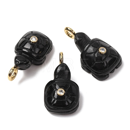 Natural Obsidian Carved Pendants G-H357-03G-06-1