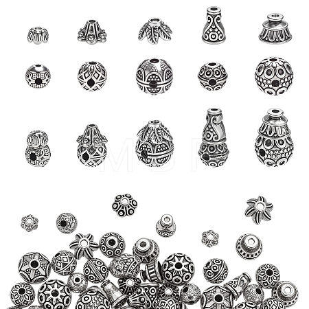 Tibetan Style Alloy 3 Hole Guru Beads TIBEB-ME0001-04-1