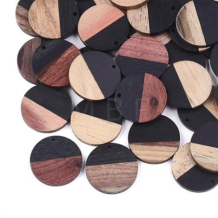Resin & Walnut Wood Pendants RESI-S358-02B-08-1