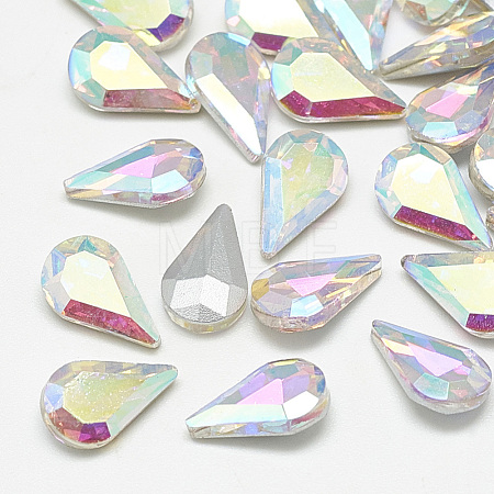 Pointed Back Glass Rhinestone Cabochons RGLA-T082-6x10mm-05-1