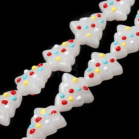 Handmade Bumpy Glass Beads Strands LAMP-F032-08I-1