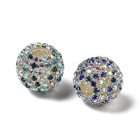 Sparkle Glass Rhinestone Round Beads OACR-S048-01-1