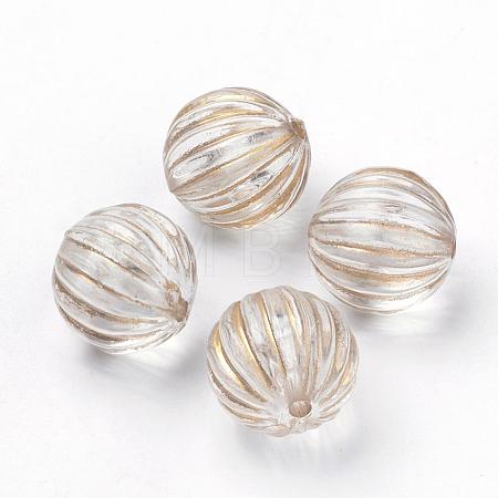 Plating Transparent Acrylic Beads PACR-Q115-60-12mm-1
